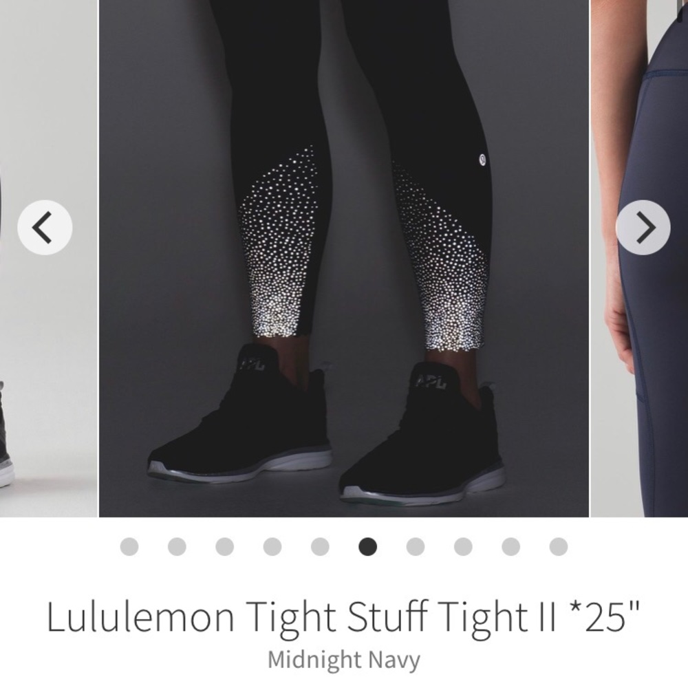 Lululemon Tight stuff tight II 25” scalloped bottoms with reflective pattern